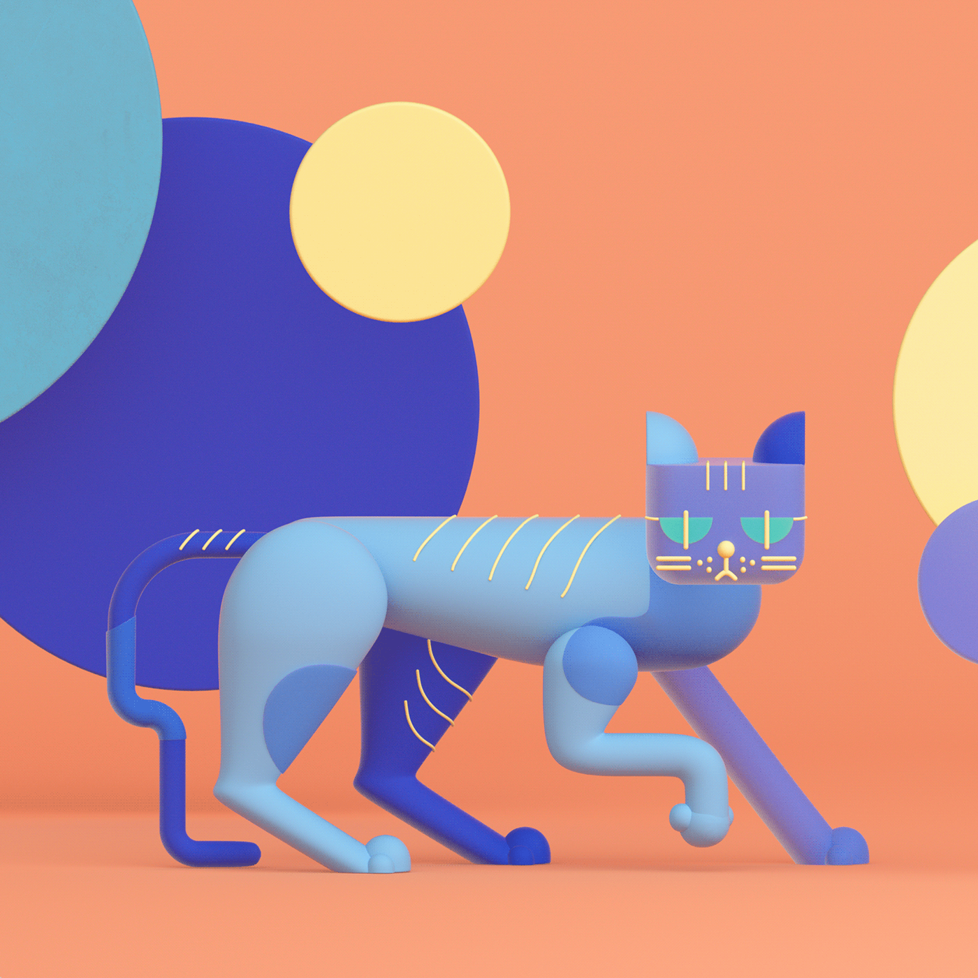 Modern Toy Cats on Behance12cec492348393.5e498ef5d7ee3.png