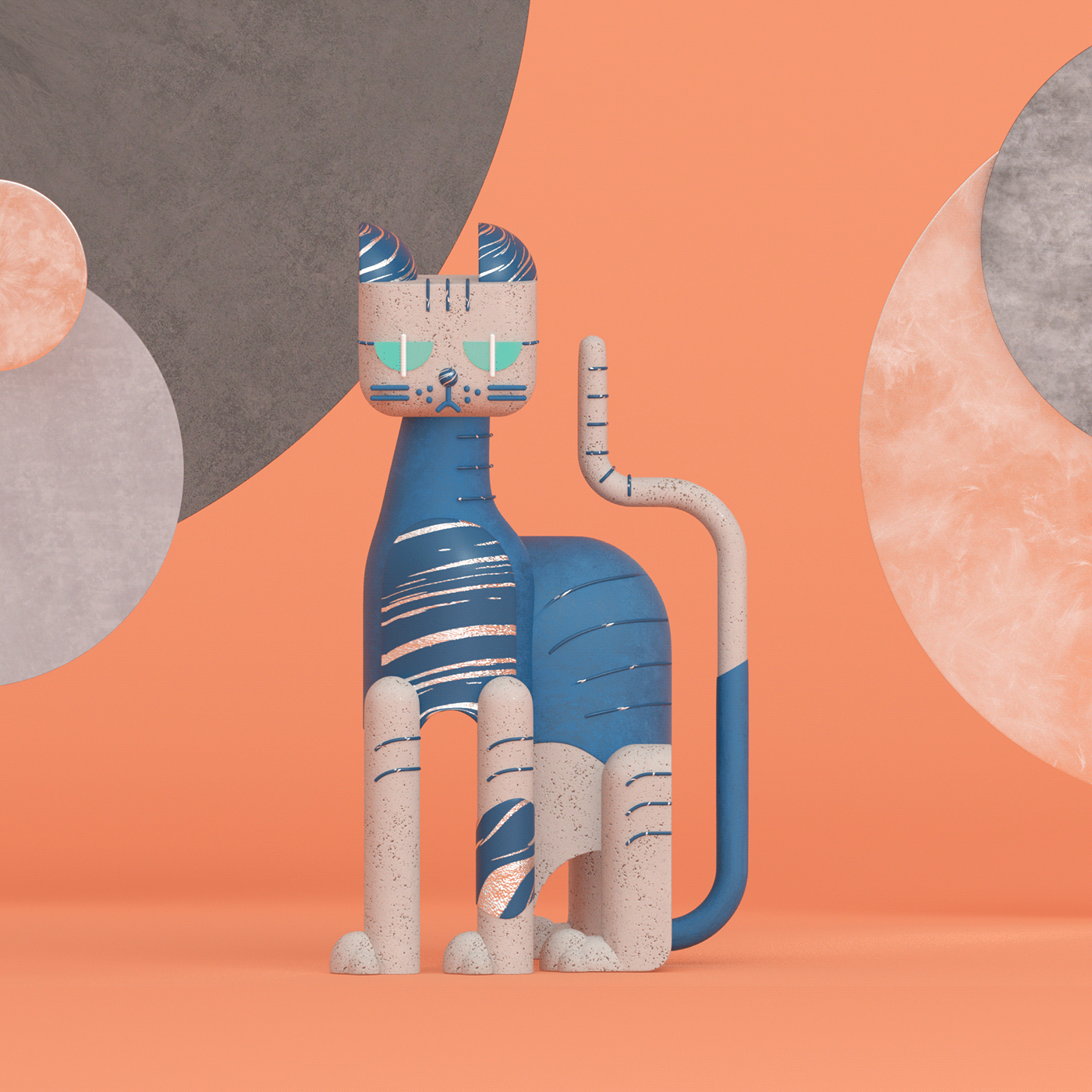 Modern Toy Cats on Behance890d4792348393.5e49757dc7556.png