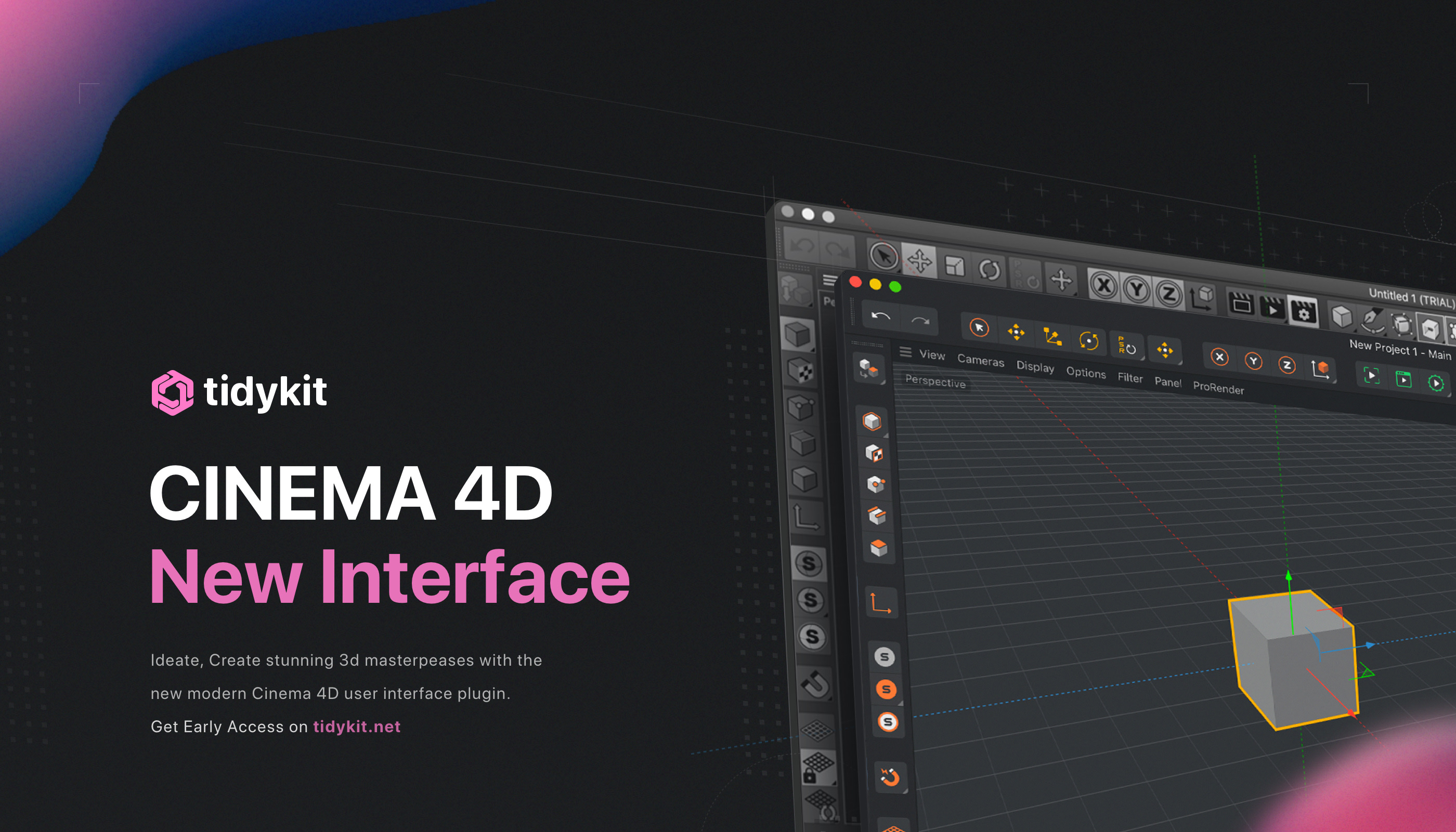 New Cinema 4D User Interface. Tidykit on Behance321b0e92594993.5e51761c78260.jpg