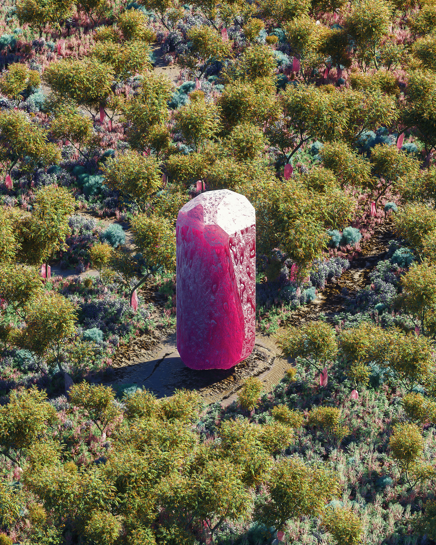 粉色晶体柱体森林树木草丛[03-01-18]-Spot.jpg