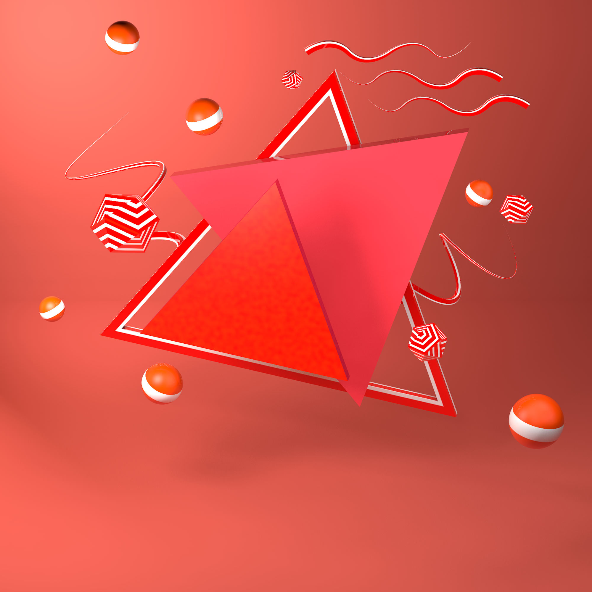 C4D装饰元素悬浮几何空间红色3d场景C4D装饰元素悬浮几何空间红色3d场景.jpg