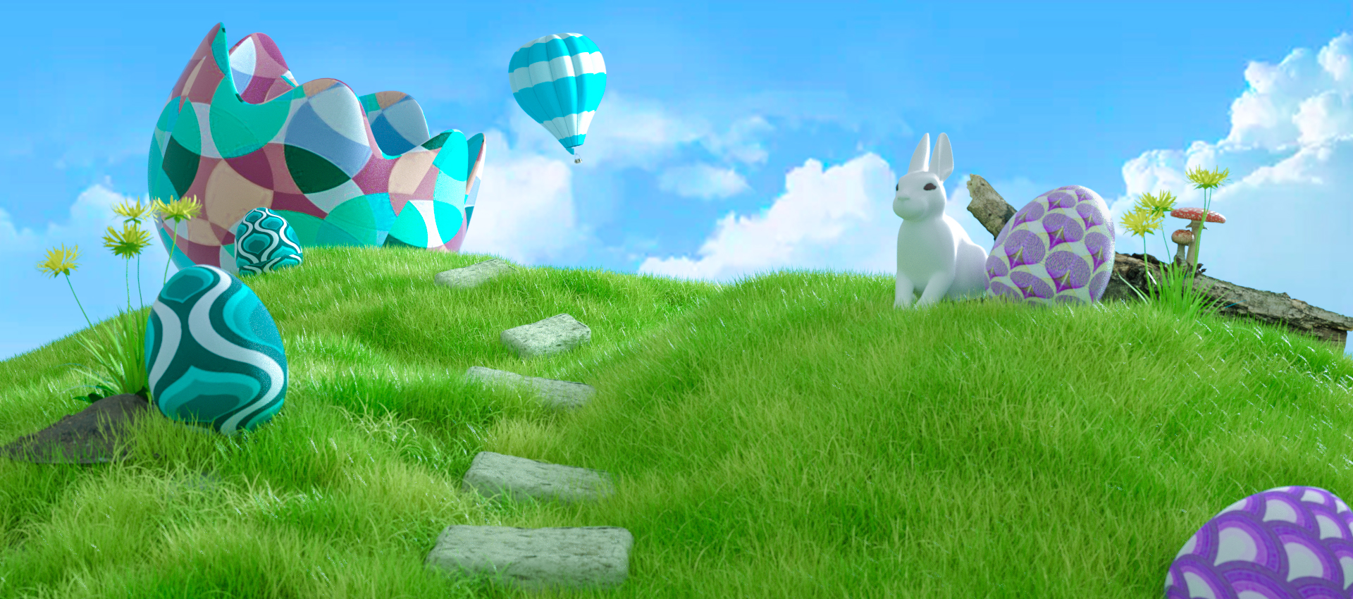 C4D模型户外草地节日彩蛋天空兔子C4D模型户外草地节日彩蛋天空兔子.jpg