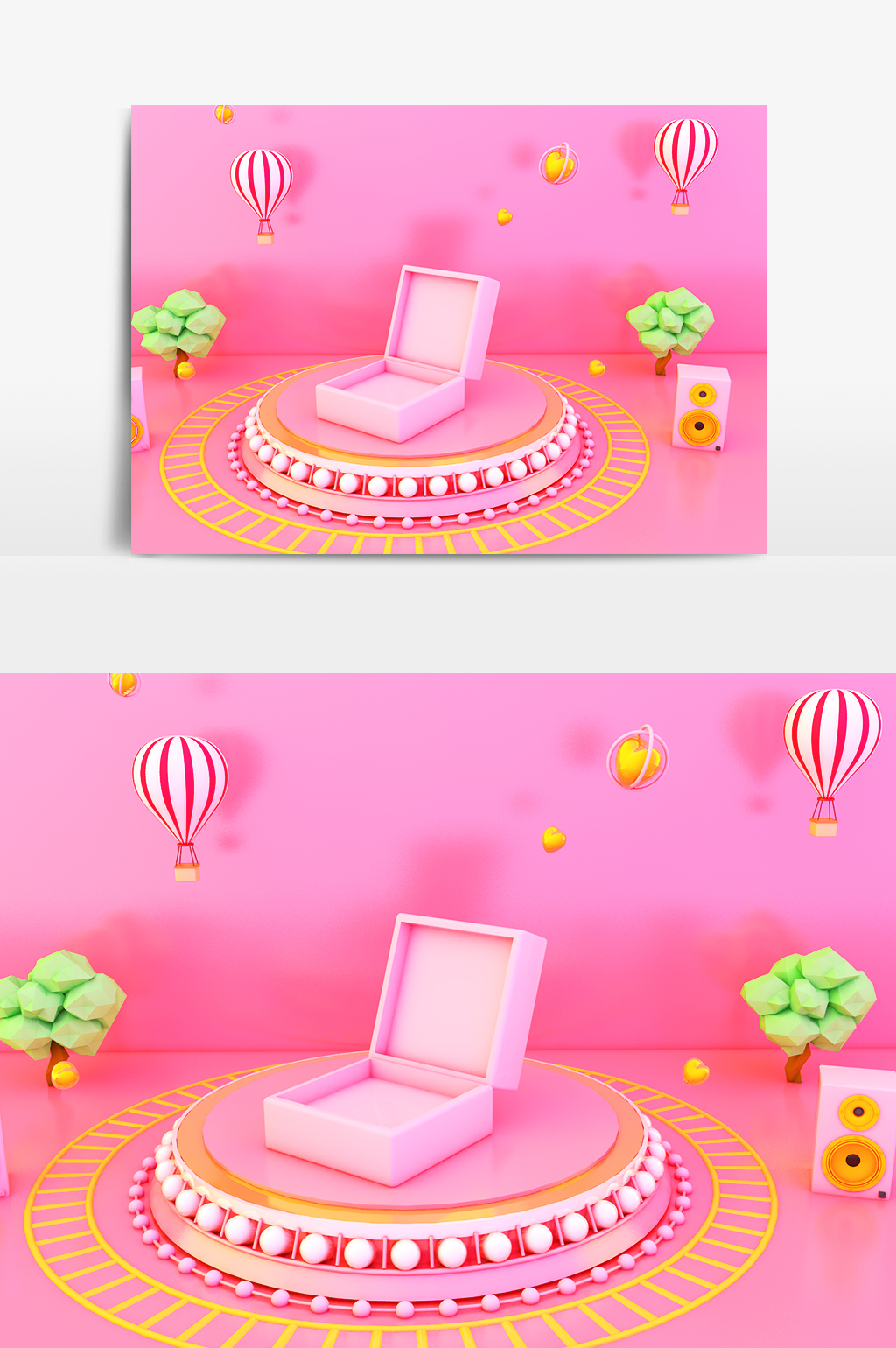 C4D模型粉色立体情人节促销电商场景004.jpg