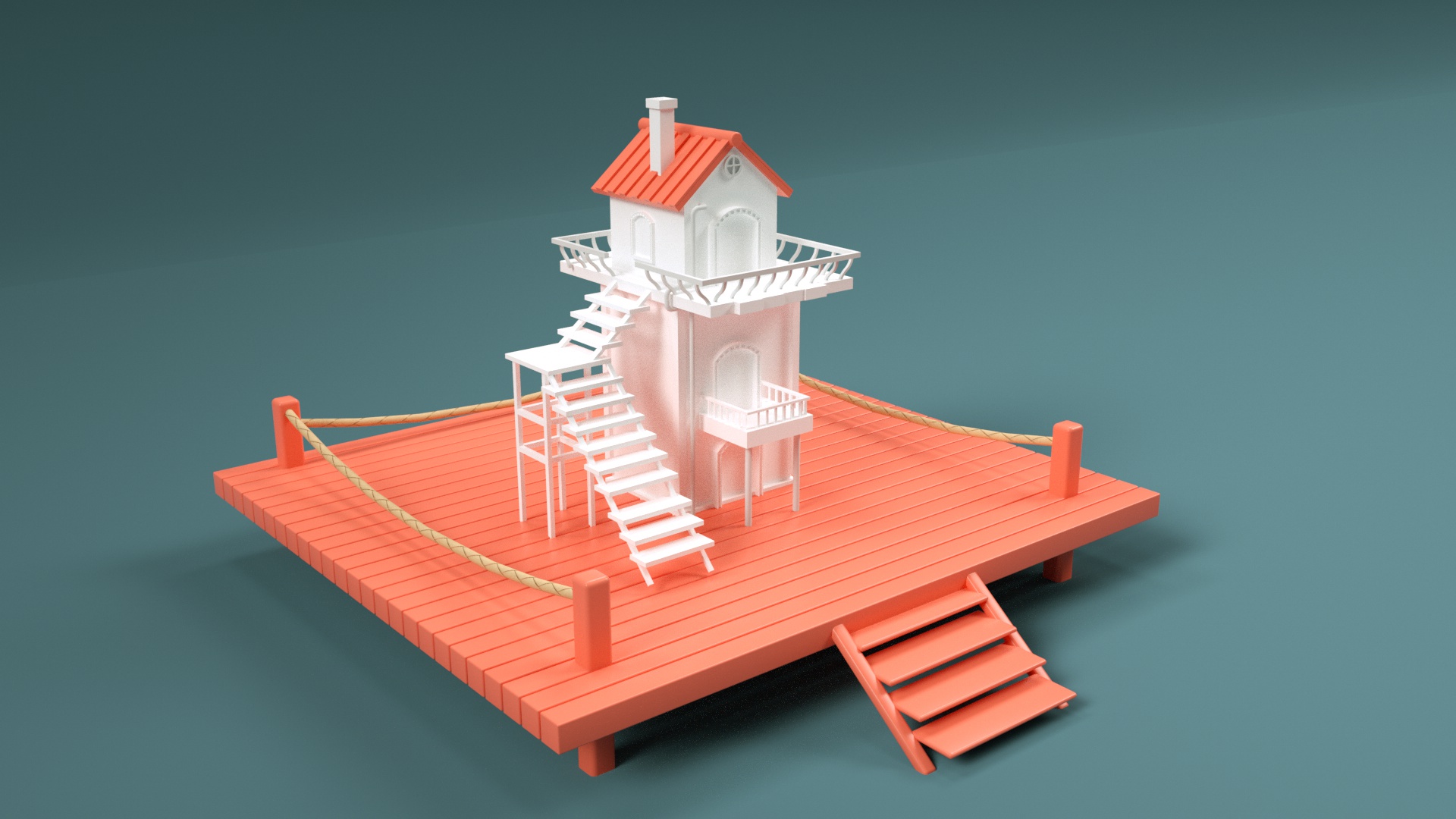 C4D模型创意木板木屋别墅欧式双层29.jpg