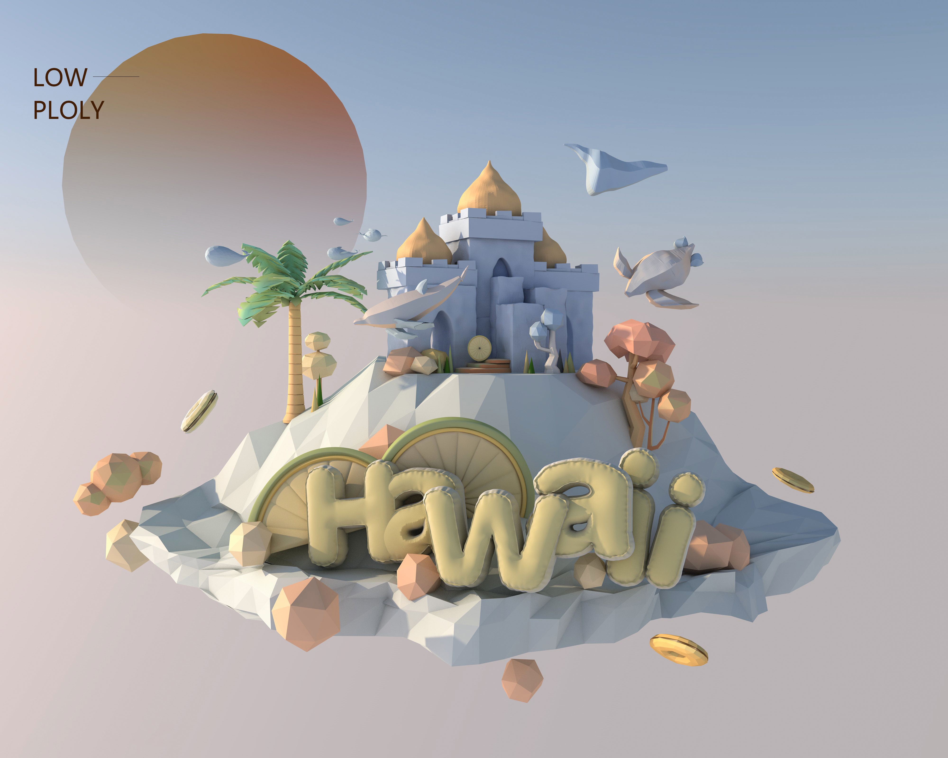 C4D模型创意梦幻悬浮小岛热带城堡34.jpg
