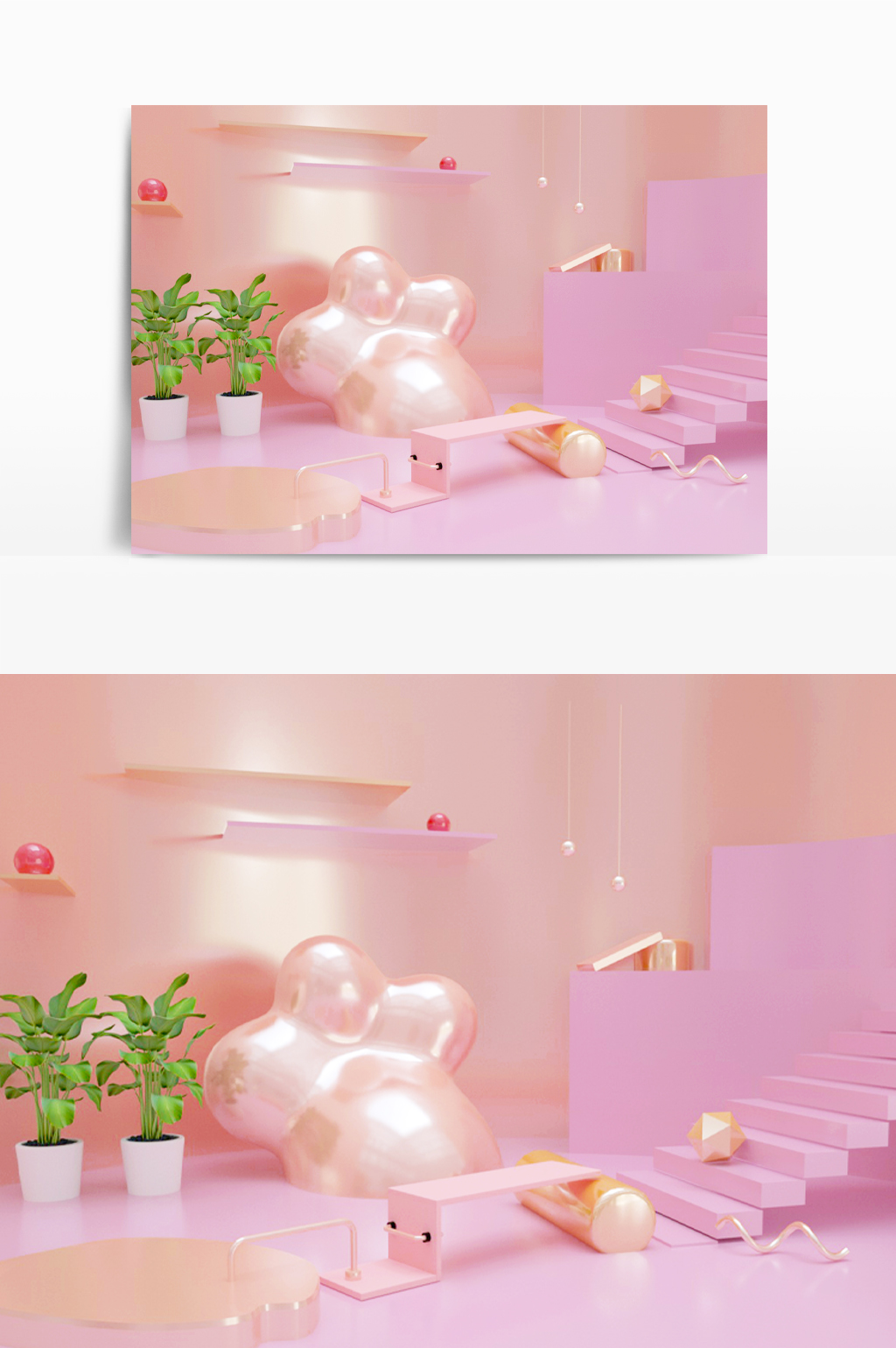 C4D模型创意粉色促销阶梯展台004.jpg